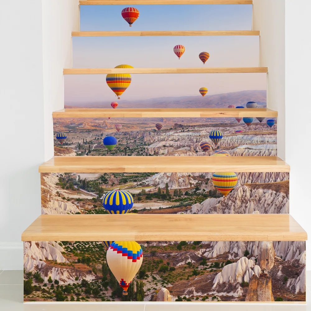 6pcs 18*100cm Diy Steps Sticker Removable Stair Stickers Home Decor Wall Tiles Landscape WallPoster Creative Home Decoration