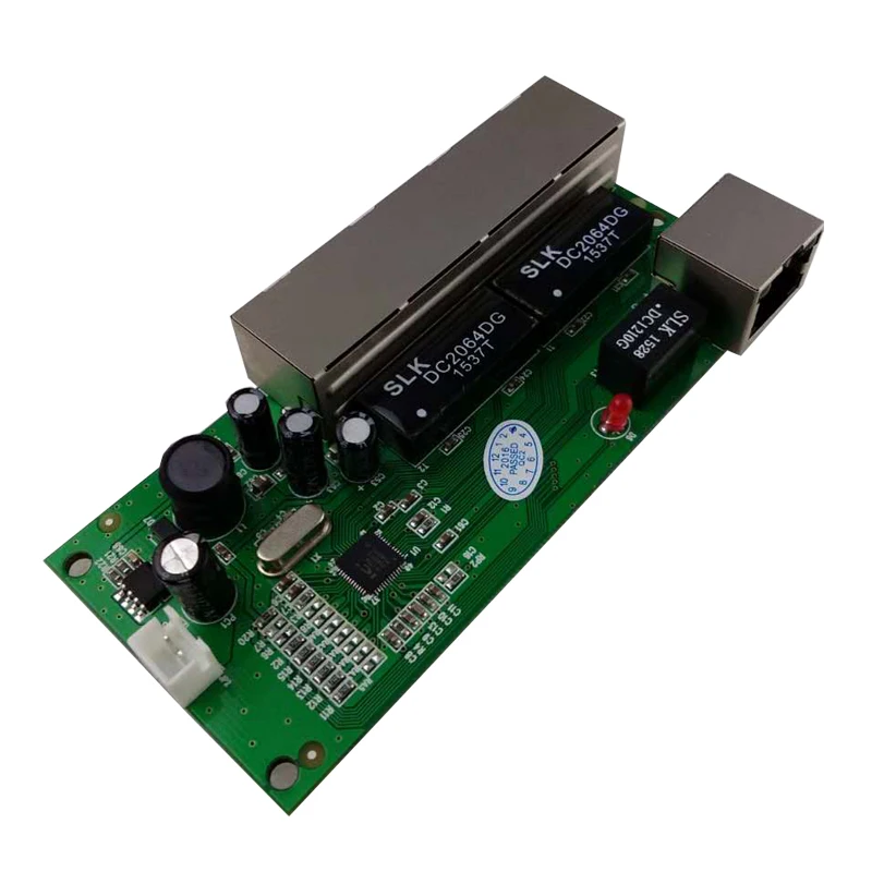 OEM Shenzhen Mini 5 Port 10/100 Mbps Network Switch 5-12 V Lebar Masukan Tegangan Smart Ethernet PCB RJ45 Modul dengan LED Built-In
