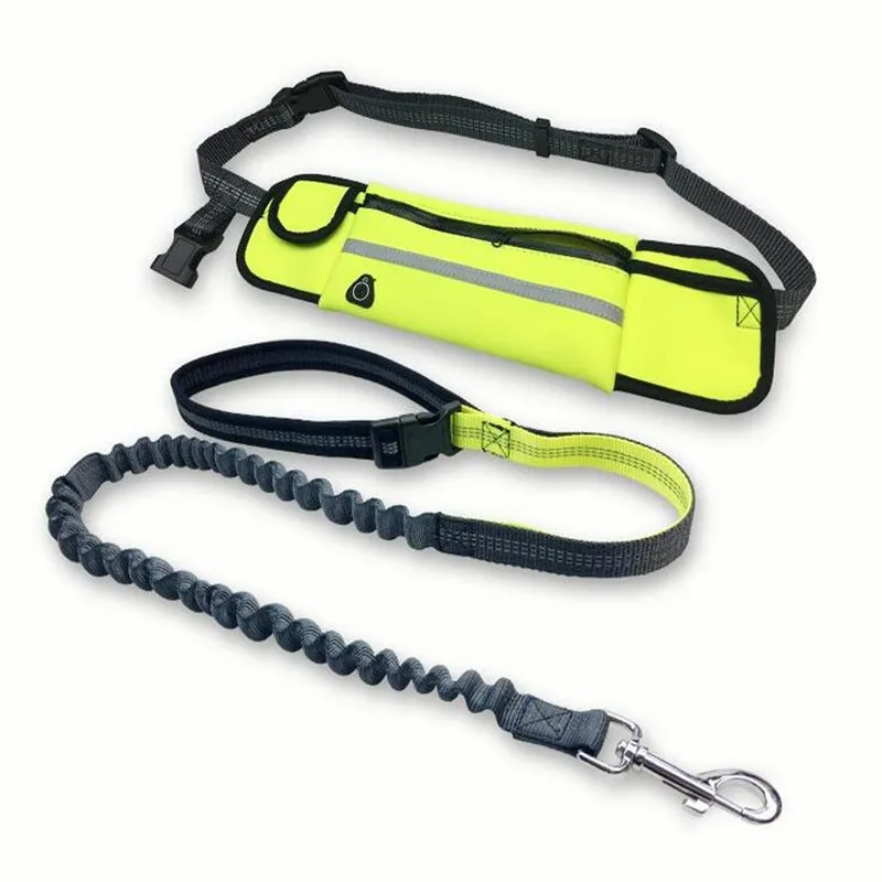 New Hands Free Dog Leash Portable Waterproof Waist Pocket Belt Sets Sports Jogging Music Adjustable Reflective Leads For Pet Dog