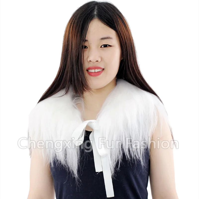 

White Fashion 2015 New Design Genuine Goat Fur Collar CX-A-48B