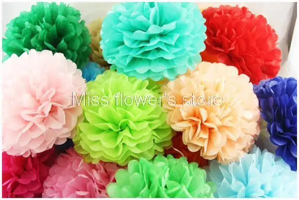 15 Pcs 12 Inch 30CM Tissue Paper Pom Poms Paper Flower Balls For Wedding Birthday New Year Christmas Party Decoration Supplies