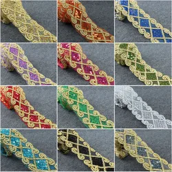 10 Yards/lot High Quality Colorful Diamond Sequin Lace Fabric for Curtain Home Textile Accessories 5.8cm Wide