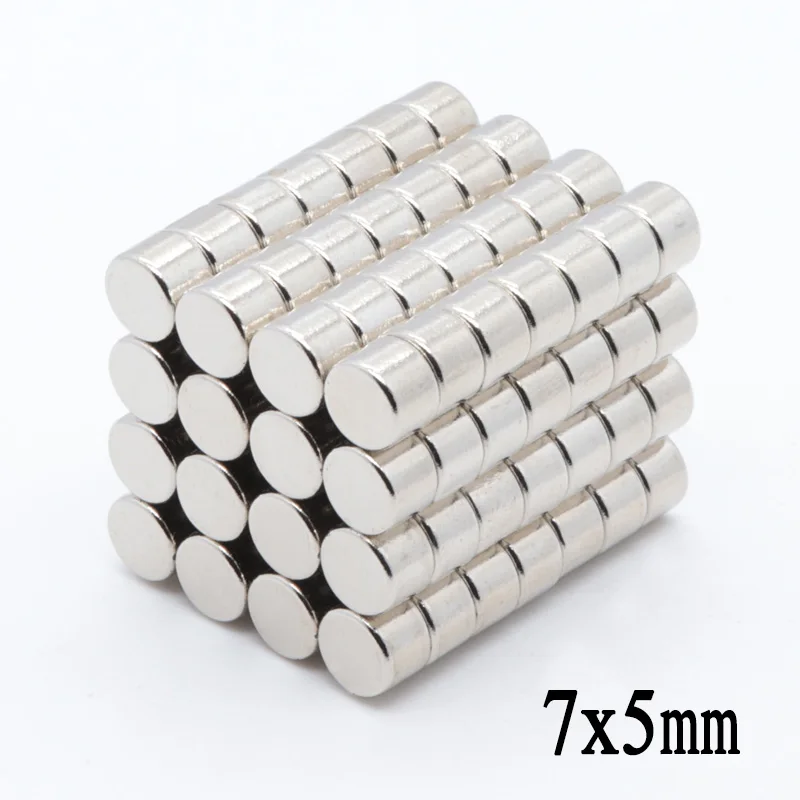 

100pcs N35 7x5 mm Super Strong Rare Earth Disc 7*5mm Fridge Permanet Magnet 7mmx5mm Small Round Neodymium Magnet