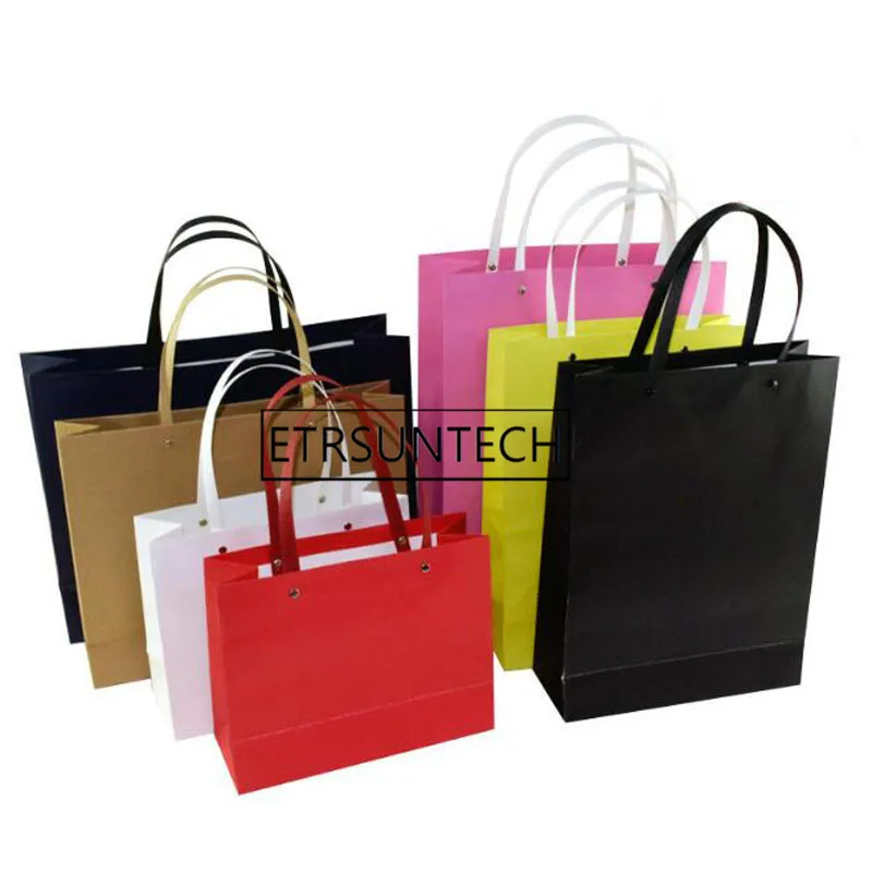 100pcs High Grade Luxury Gift Bag Elegent Paper Bag Best Gift For Wedding & Party Portable Clothes Packaging Bag