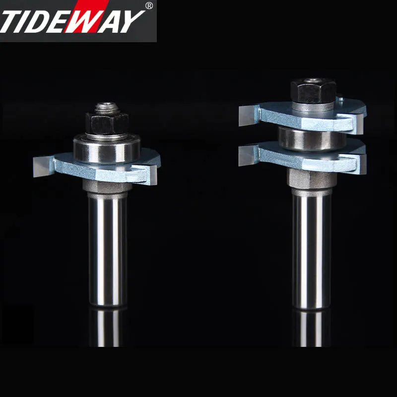 Tideway 1/2 "Vỏ Công Nghiệp Cao Cấp Dụng Cụ Làm Rau Cau 3 Răng Chữ T Router Bit Tenon Gỗ Cắt Phần Bit cho Gỗ