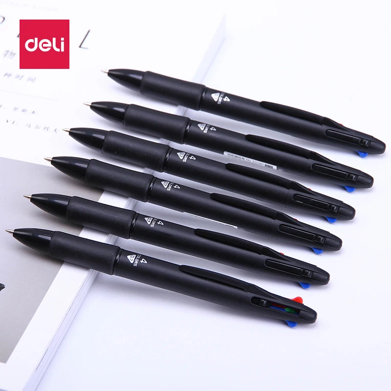 12pcs/lot MultiColor Pen Fine Point 4 in 1 Colorful Retractable Ballpoint Pens, Multi Function Pen, (0.7mm), Free Shipping