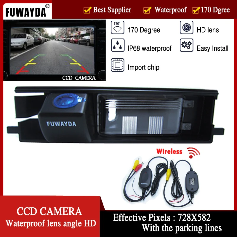 FUWAYDA Wireless Special Car Rear View Reverse Color CCD DVD GPS Navigation Kits CAMERA for TOYOTA RAV4 RAV-4 / Porte WATERPROOF