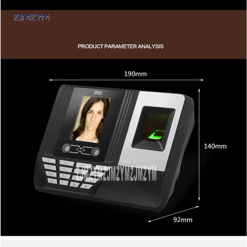 DF310 face recognition attendance fingerprint punch card face recognition sign machine brush face to work  punch 2.8 inch screen