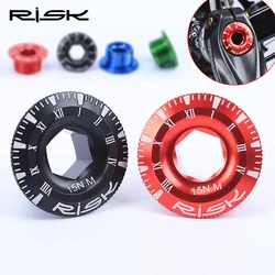 RISK M18X9 Bike Crank Bolt Aluminum Alloy MTB Road Bicycle Bottom Bracket Cap Crankset Screw for PROWHEEL Crank Cover Cap Bolts