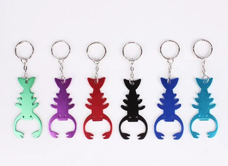 

Creative Lobster Metal Bottle Opener With Keyring Keychain Promotional Gift Beer Beverage Bottle Opener Free Shipping SN1553