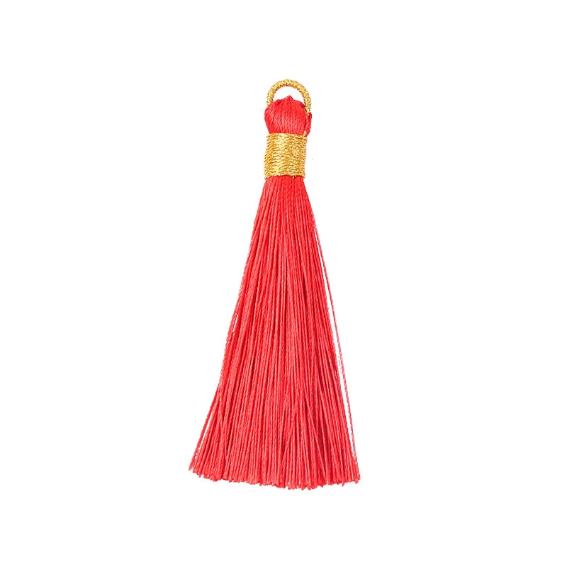 5pcs/lot 8cm Multicolor Cotton Silk Tassel Brush Cords fit Earrings Charm Pendant Satin Tassel for Car Bag