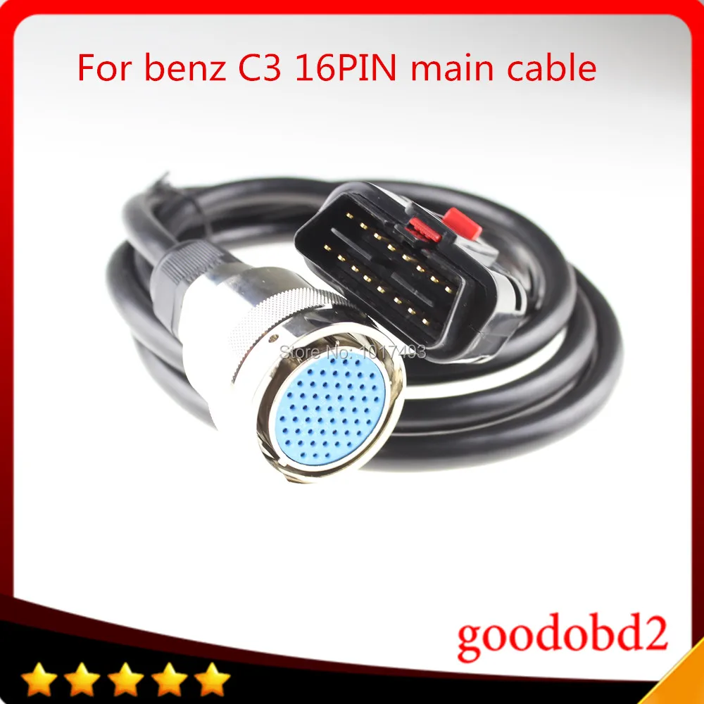 Herramienta de escáner de diagnóstico de coche, Cable de 16 pines para Benz MB Star C3 OBD2, OBD II, conexión mian, 16 pines