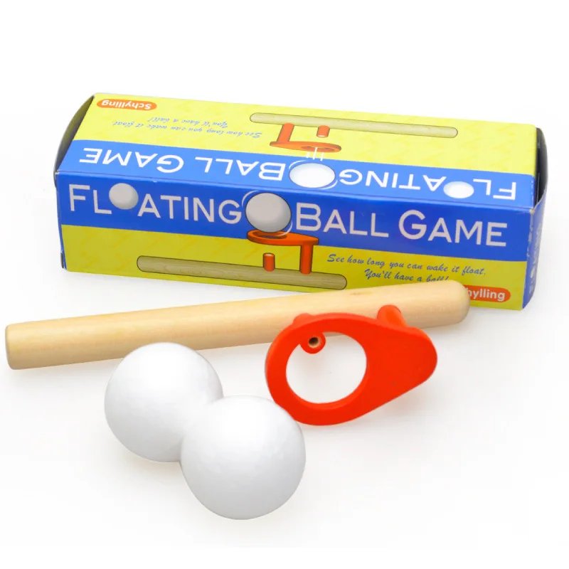 Wooden Children Toys Funny Float Ball Blowing Game Magic Bubble Ball Balance Ball Game Wooden Toys Floating Ball Toy