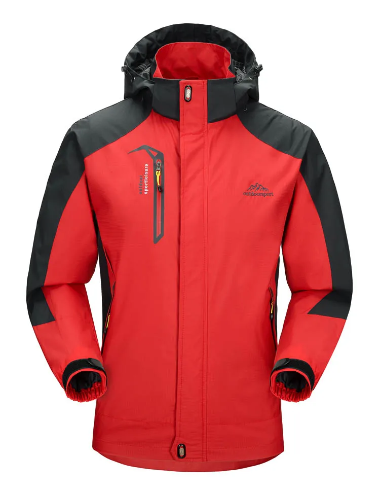 TRVLWEGO Camping Wanderjacke Herren Herbst Outdoor Sport Mäntel Klettern Trekking Windjacke Reise Wasserdichte Jacken Schwarz