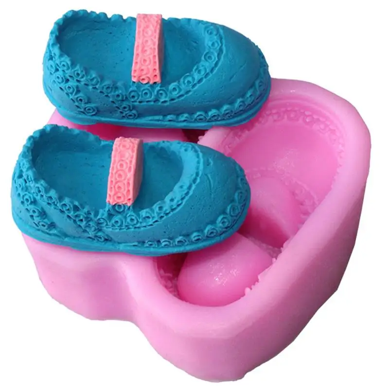 1PCS HOT Lovely Baby Shoes Silicone Cake Mold Mould Cutter Fondant Cake Decorating Tools   D289