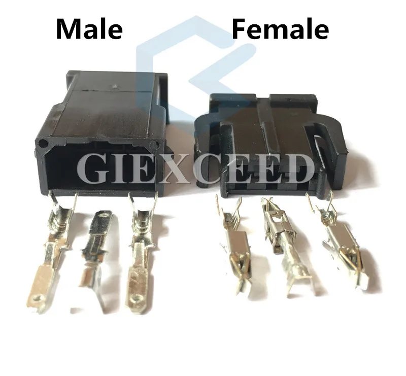 2 Sets 3 Pin AC Assembly 893 971 993 893971633 Female Male Auto Wire Harness Connector Reading Light Socket For VW