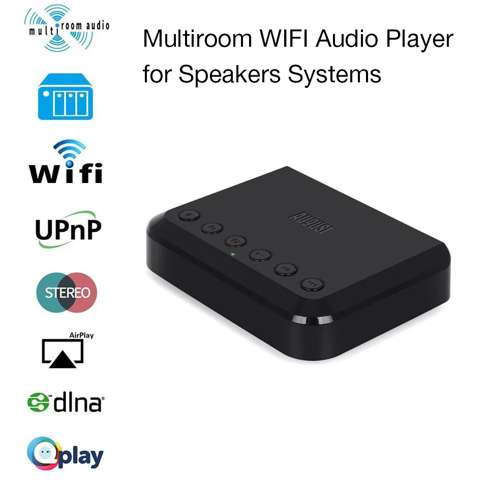 

August WR320 Wireless Bluetooth WIFI DLNA Airplay Receiver for Tradional Speaker/Amplifier Multiroom HiFi Music Audio Adapter