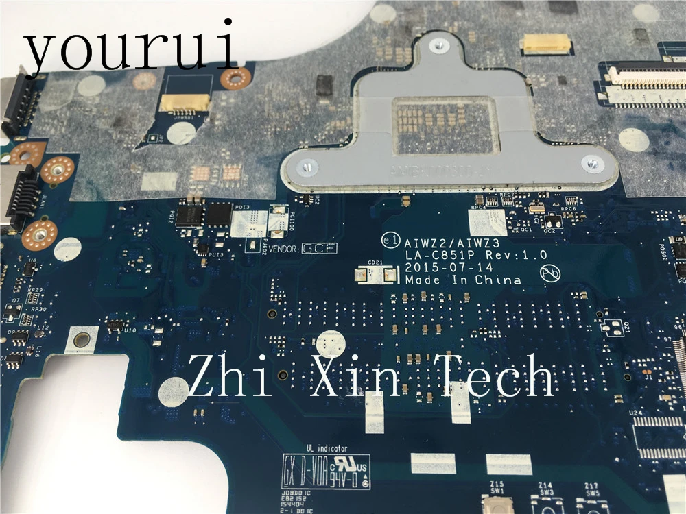 Yourui لينوفو IdeaPad 500-15ISK اللوحة الأم للكمبيوتر المحمول AIWZ2 AIWZ3 LA-C851P SR2RZ i7-6500u CPU DDR3 100% تم اختبارها بشكل جيد
