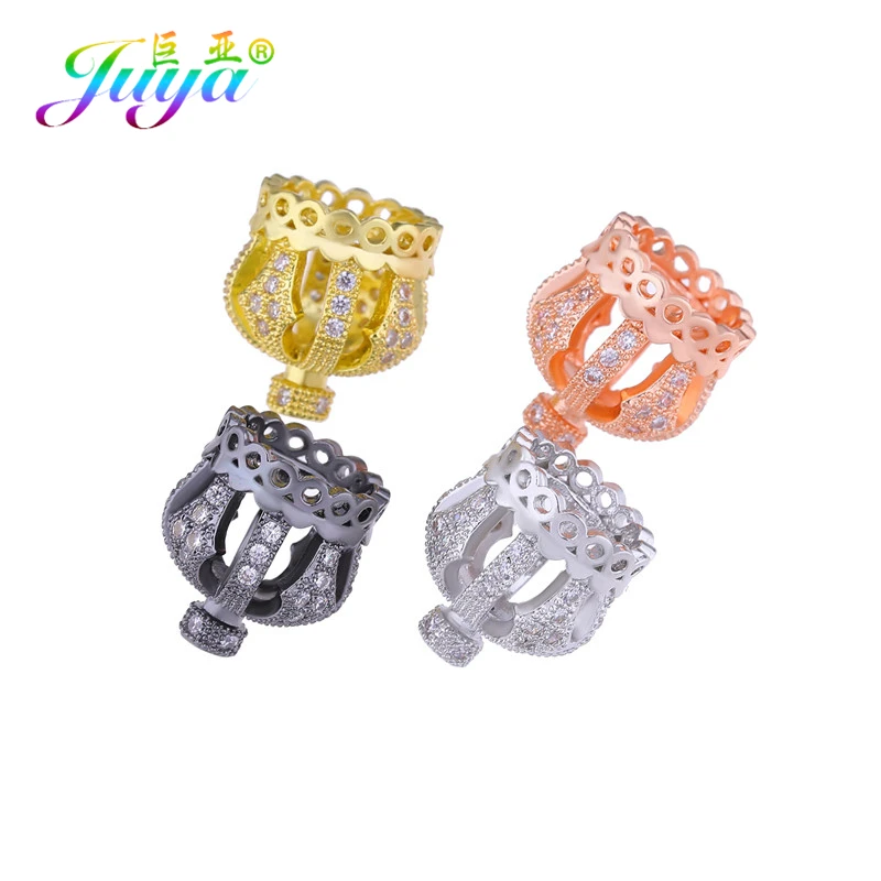 Juya 4Pcs/Lot DIY Jewelry Findings Supplies Crown Bead Caps Accessories For Women Handmade Tassels Earrings Jewelry Making