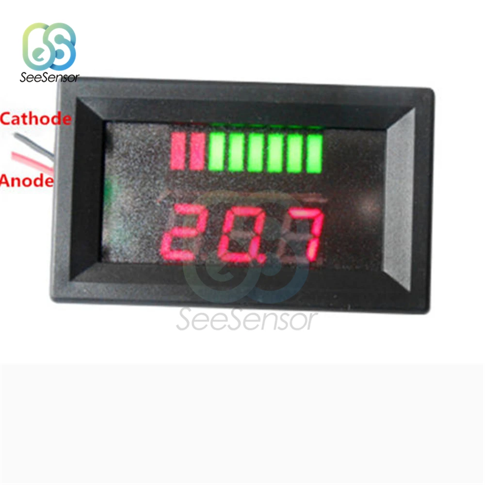 6V 12V 24V 36V 48V ACID Lead Battery Charge Level Indicator Battery Tester Lithium Battery Capacity Meter LED Tester Voltmeter