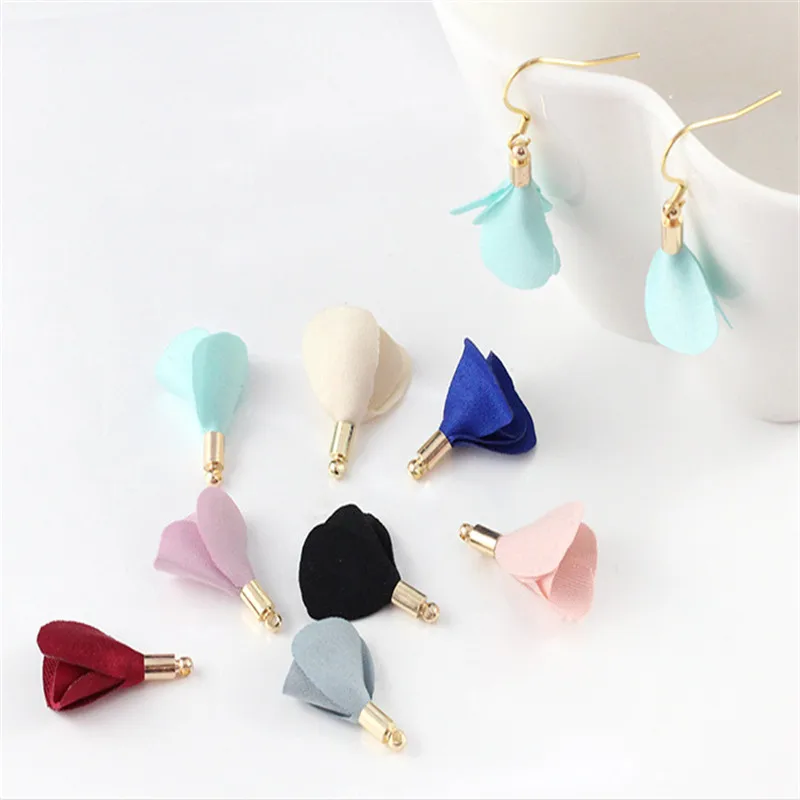 

20pcs/lot 25mm mini fabric tassel for earrings jewelry making charm diy tassels with cap jewelry accessories jewelry findings