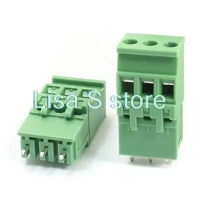 2 uds 300V 10A 5,08mm paso 3Pin PCB tornillo barrera conector 2EDGKA