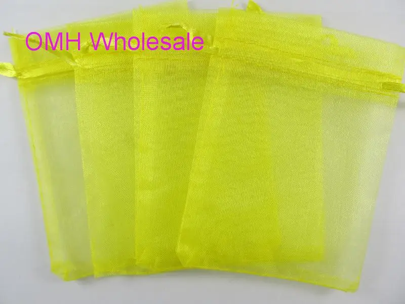 OMH wholesale 50pcs yellow The wedding get married Christmas Packaging bags jewelry voile gift bag BZ08-6