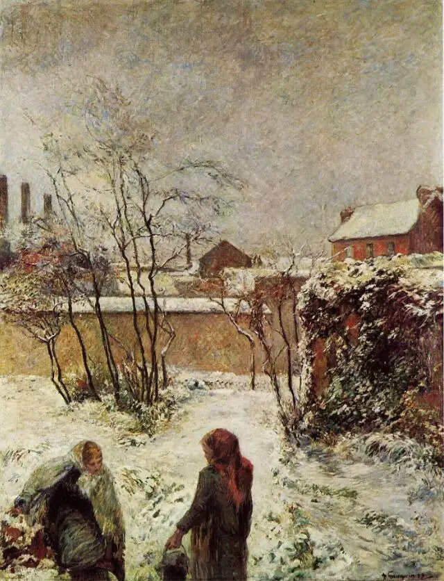 

High quality Oil painting Canvas Reproductions The garden in winter, rue Carcel (1883) by Paul Gauguin hand painted