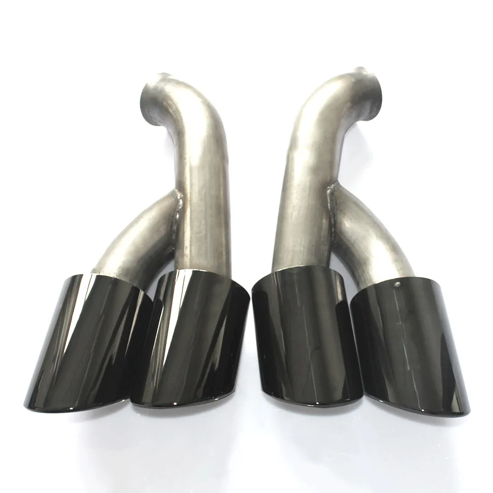 High quality 304 Stainless Steel Exhaust Tips Muffler Modified Tail throat Pipe  For Porsche 2014 Cayenne