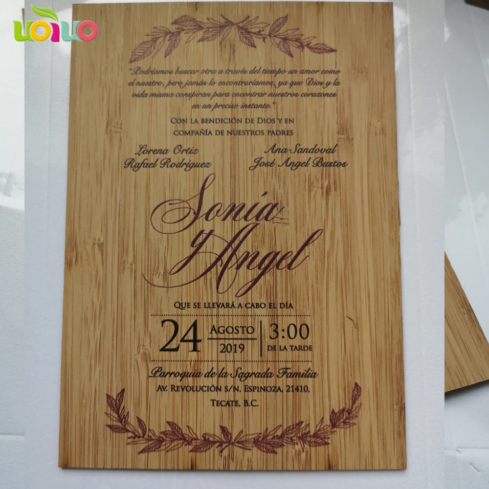 hot sale printing wooden wedding cards customized colorful printed round wood invitations cards