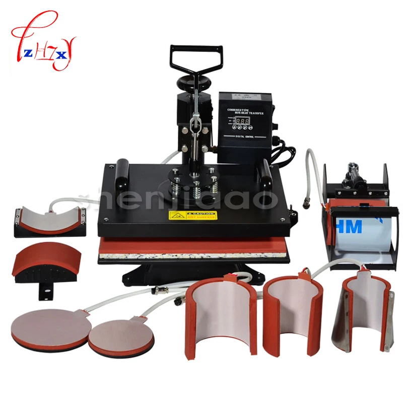 1pcs  8 In 1 Combo Heat Transfer Machine Sublimation/Heat Press Machine For Plate/Mug/Cap/TShirt /Phone case