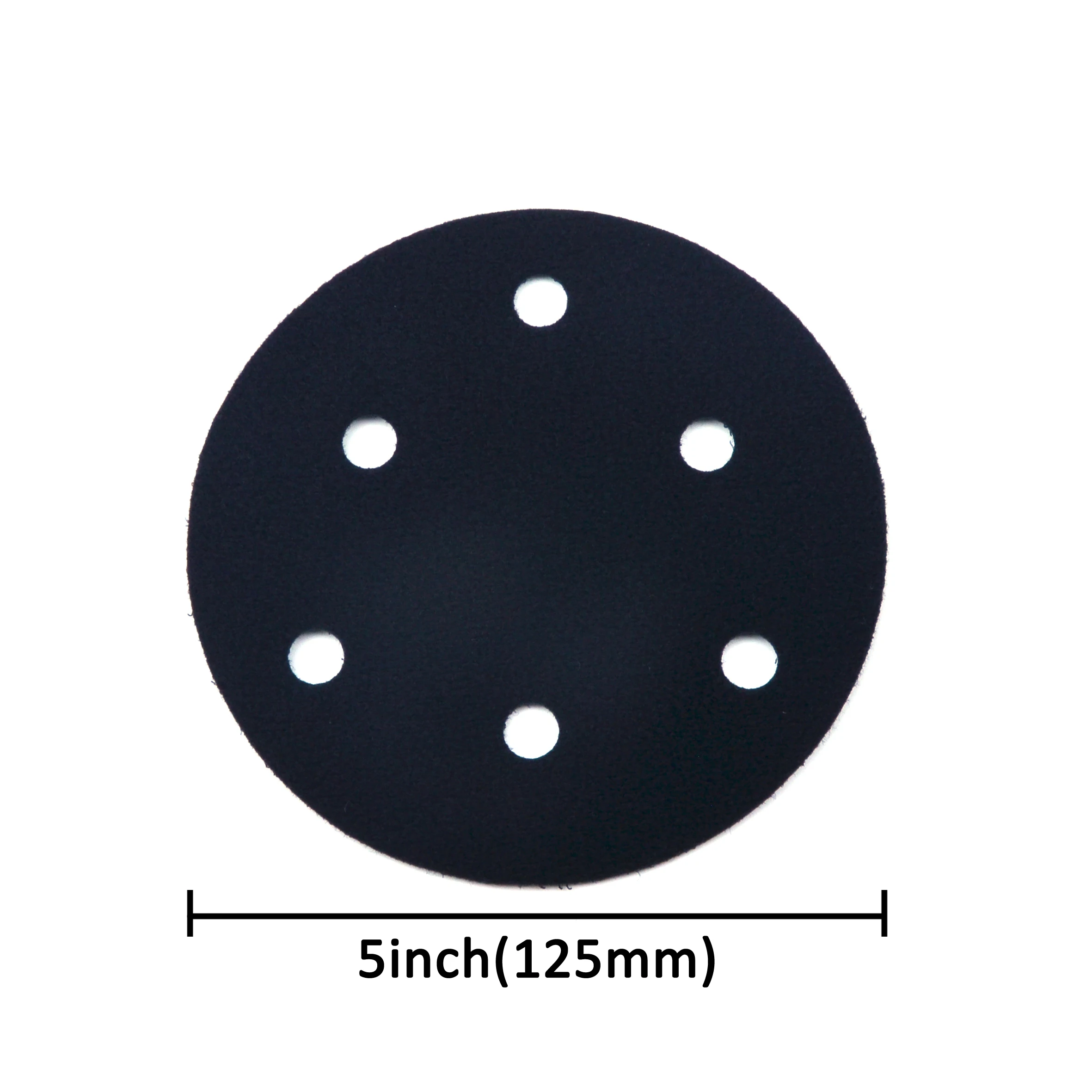 POLIWELL 2PCS 5 Inch 125mm 6 Löcher Ultra-dünne Schwamm Pad Pufferung Interface Pads für Schleif Pad haken und Schleife Schleifen Papier