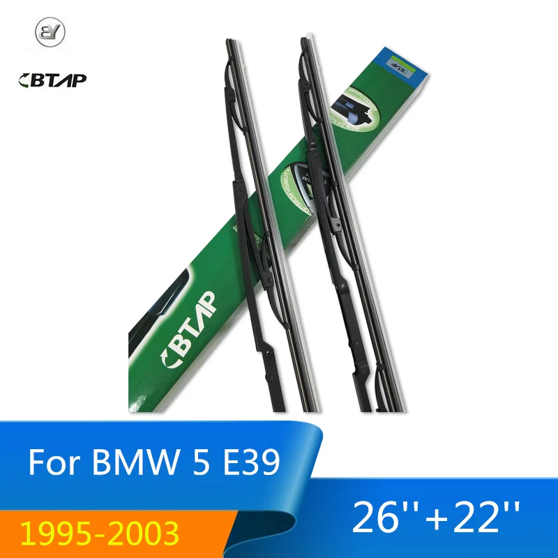 

BTAP 26''+22'' For BMW 5 Series E39 1995-2003 Wiper Blades New Combo Silicone Rubber Boneless Windscreen Windshield Wipers