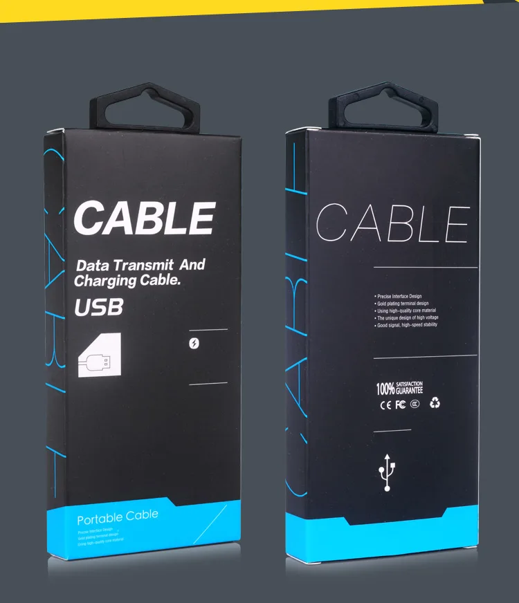 300 pcs wholesale Mobile Phone Micro USB Cable Paper Packaging Box Retail Package Box For Samsung S6 Chager Data Line