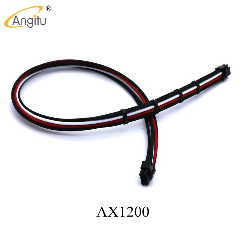 Agitu Premium Sleeved Corsair AX1200 psu Modular Power Cable Kit 1X24pin MB, 1X8Pin CPU, 2X8Pin GPU-450MM