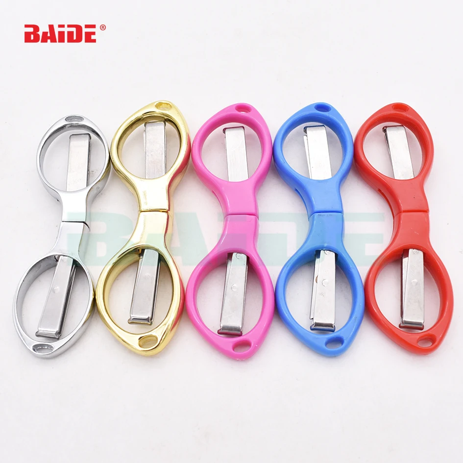 NEW Mini Stainless Steel Folding Scissors Keychain Fishing Scissor Cutter Camping Tool  200pcs/lot