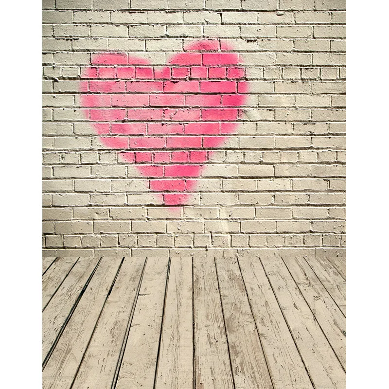 LIFE MAGIC BOX  Backdrops For Photography Studio Brick Wall Heart Shape Christmas Vinyl  Background For Photos S-2568