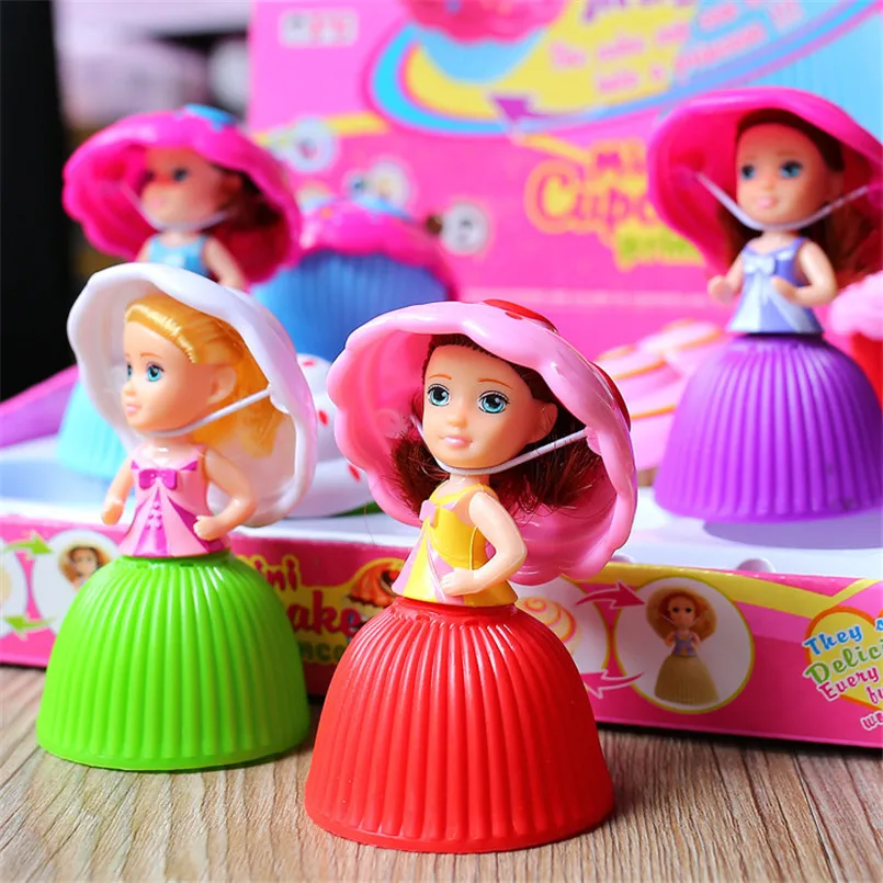 12Pcs/Set Mini Cartoon Lovely Cupcake Princess Dolls Girls Toy Transformed Beautiful Cute Cake Doll Toys For Kids Birthday Gifts