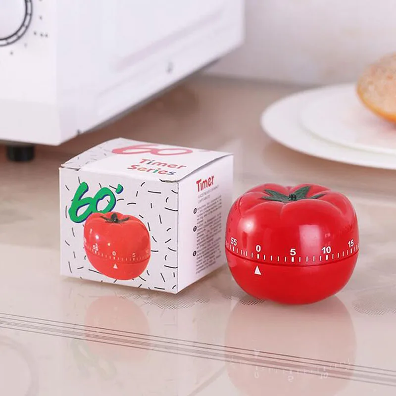 100pcs Kitchen Cooking Time Alarm 60 Minutes Red Tomato Mechanical Style Countdown Timer Gifts For Friends ZA5354