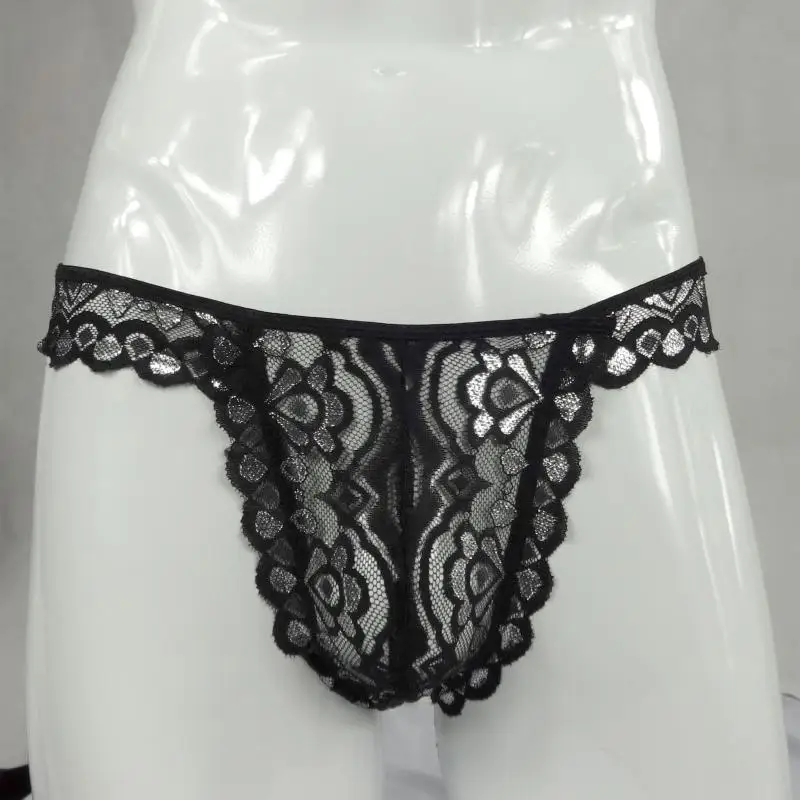 

sexy mens panties lace silver flower panties mid waist briefs