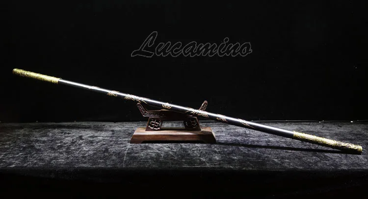 Personale di re scimmia in legno Kungfu bastoncini di Wushu in legno scimmia Cudgels intaglio drago Cudgel dorato sole WuKong pratica arma