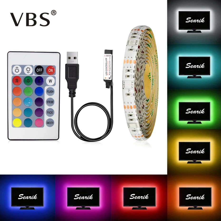 

5V USB Power LED Strip RGB /White/Warm White Tira Led HDTV TV Desktop PC Screen Backlight & Bias Lighting 0.5CM 1M 2M 3M 4M 5M