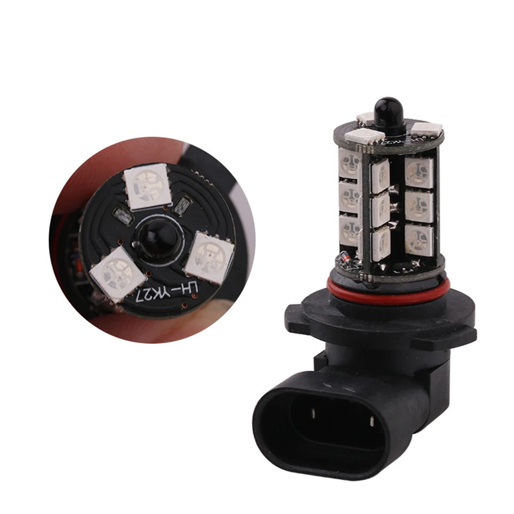 QCDIN 2Pcs Car Signal Lamp RGB 5050 LED Car Fog Light Reverse Light Bulb with Remote Control DC 12V H4 H7 H8/H11 9005 9006