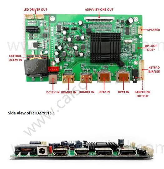 VGA+DP+Audio 4K  board support 23.8 inch lcd module with 3840*2160