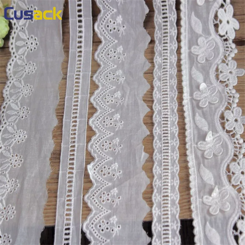 3 Meters Lace Trims Applique Costume Trimmings Off White Ribbon Cotton Home Textiles Sewing Fabric Cloth 9 Models