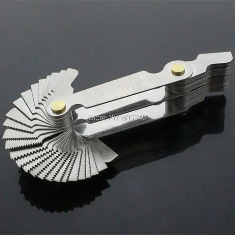 52 blades Screw Gauge set Thread Pitch Gage 60 degree metric 55 degree Whit Worth Lock device