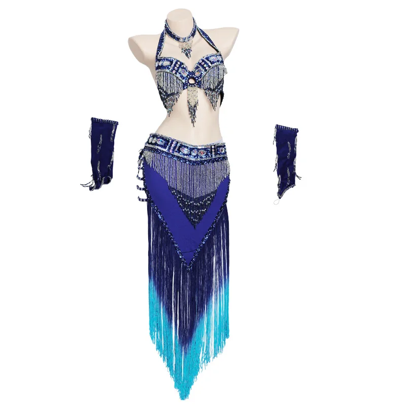 Women\'s belly dancing outfits tassel professional belly dance costumes belly dancing clothes beaded dancing bra skirt dress