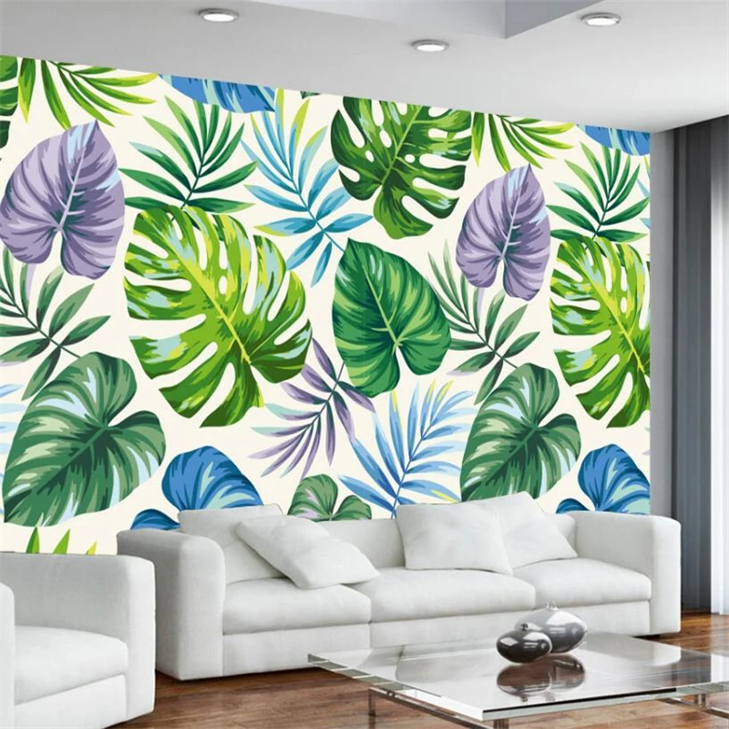 wellyu Modern minimalist tropical rainforest banana leaf mural background custom large mural wallpaper papel de parede