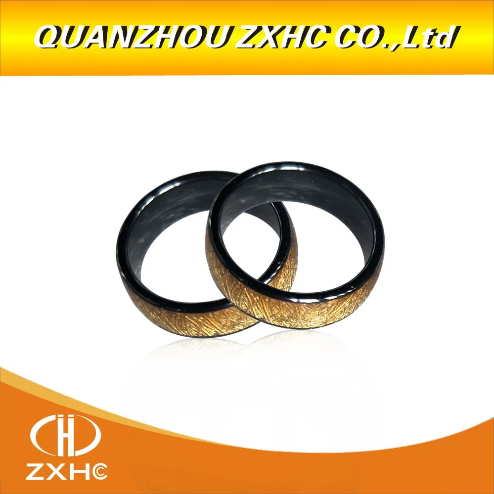 125KHZ/13.56MHZ RFID Golden Ceramics Smart Finger Ring Wear for Men or Women