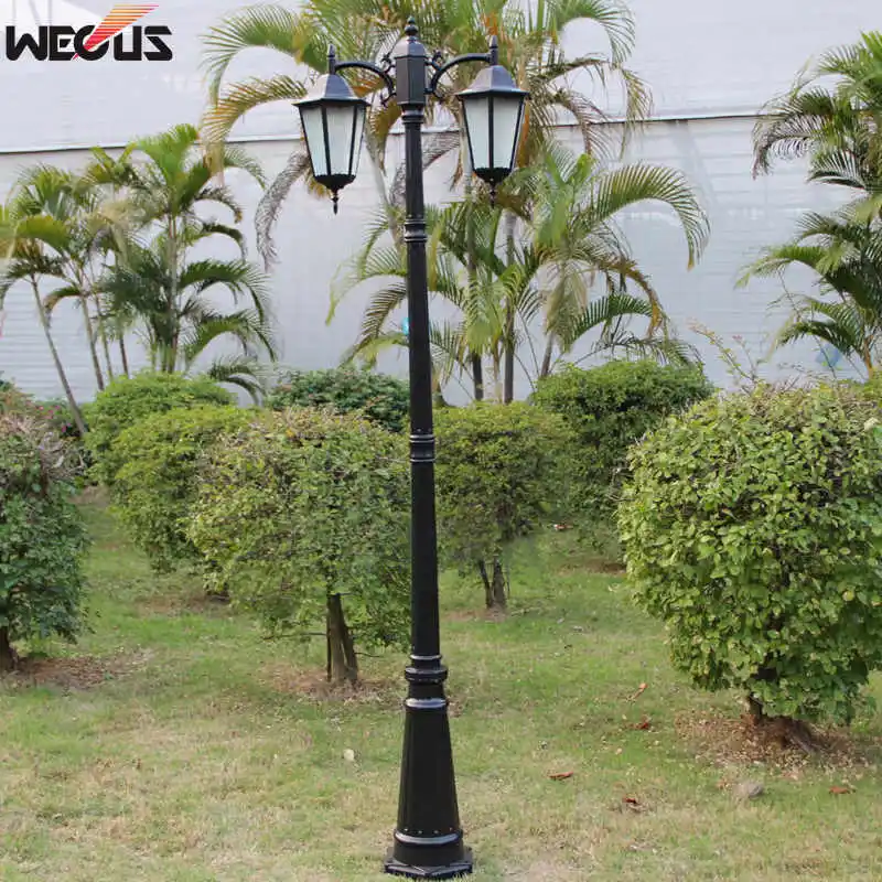 (H≈2.5M) European Thickened Lamp Pole Two Die-Cast Aluminum Garden Lights Outdoor Garden Road Lighting Lighting